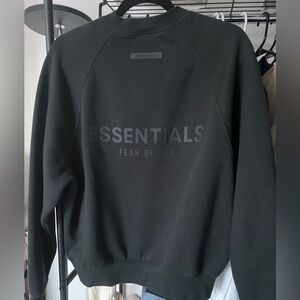 Fear of God Essentials Black Crewneck Sweater SS21
